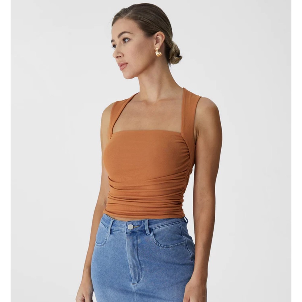 OGL Eco-SkinKiss® Ruched Tapered Square Neck Tank